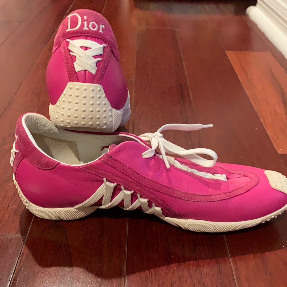 Christian Dior.. Dior.. RARE Hot Pink Leather Sneaker size 37.
